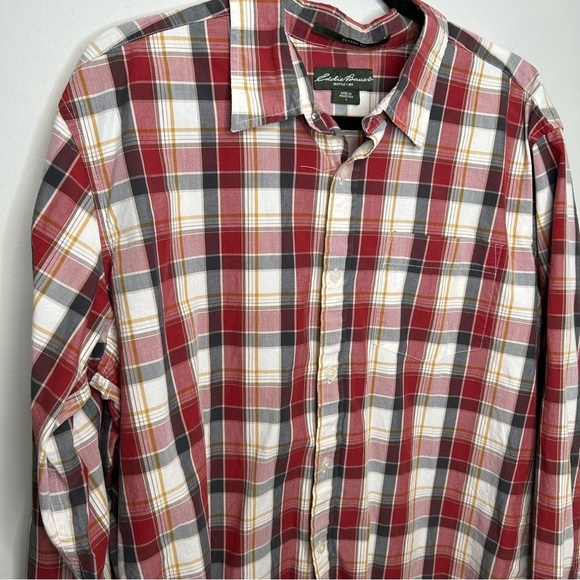 Eddie Bauer classic fit plaid 100% button down size‎ large - Picture 2 of 5